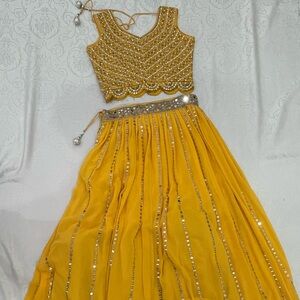 Yellow Embellished Two-Piece Lehenga